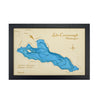 Lake Cavanaugh 3D Map with Black Frame