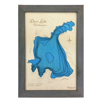 Deer Lake 3D Map with Gray Frame
